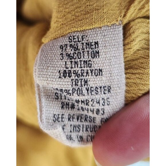 Moon River Women's Sz. XS Mustard Yellow Fluttered & Flounced Dress - Picture 5 of 6